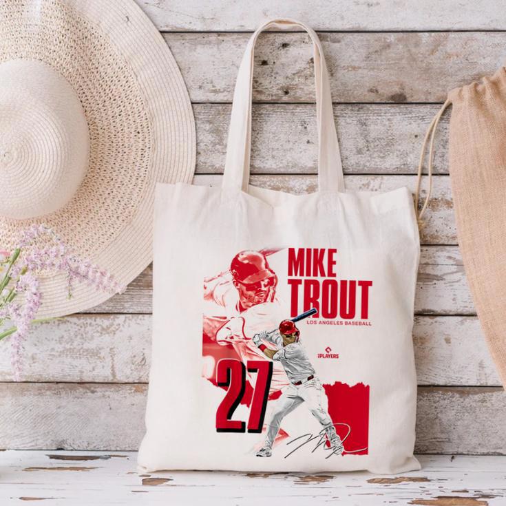 Mike Trout Los Angeles A MLB Baseball Players MLBMTR304N Canvas Tote Bag Mike Trout Los Angeles A MLB Baseball Players MLBMTR304N Canvas Tote Bag