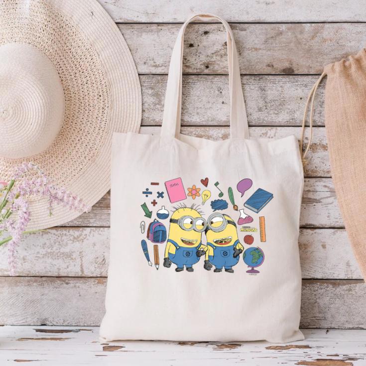 Minions Back To School Sketched Canvas Tote Bag