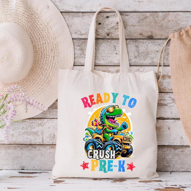 Monster Truck Dinosaur Boys Back To School Crush Pre-k Kids Canvas Tote Bag