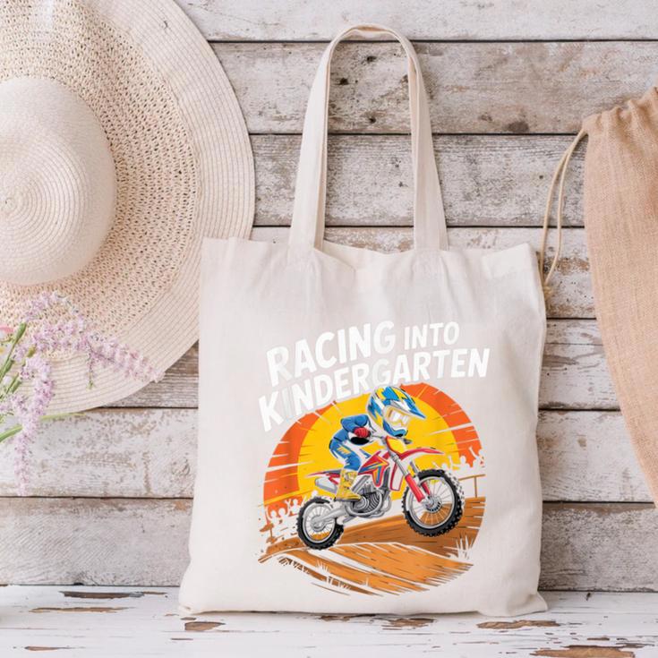 Motocross Back To School Dirt Bike Racing Into Kindergarten Canvas Tote Bag