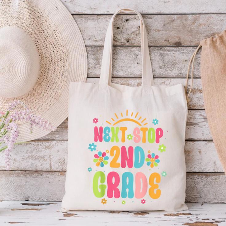 Next Stop 2nd Grade Groovy Retro Second Grade Back To School Canvas Tote Bag Next Stop 2nd Grade Groovy Retro Second Grade Back To School Canvas Tote Bag