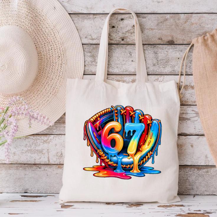 Number 67 Baseball Glove Ice Cream Drip Six Seven Meme Canvas Tote Bag Number 67 Baseball Glove Ice Cream Drip Six Seven Meme Canvas Tote Bag