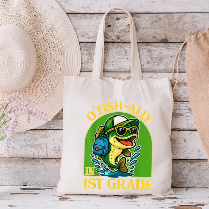 O-Fish-Ally In 1st Grade Back To School Fish Canvas Tote Bag O-Fish-Ally In 1st Grade Back To School Fish Canvas Tote Bag