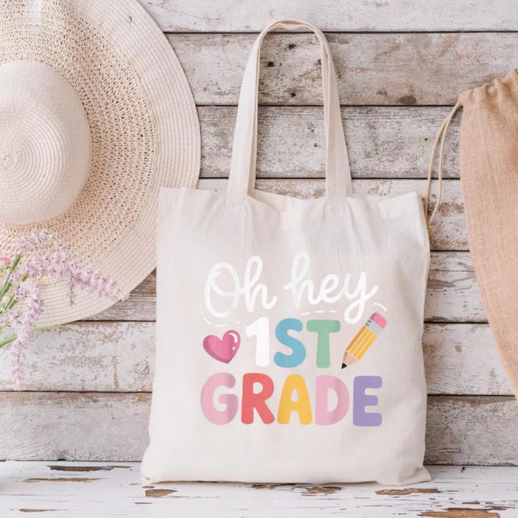 Oh Hey 1st Grade Back To School Cute Pencil Graphic Canvas Tote Bag Oh Hey 1st Grade Back To School Cute Pencil Graphic Canvas Tote Bag