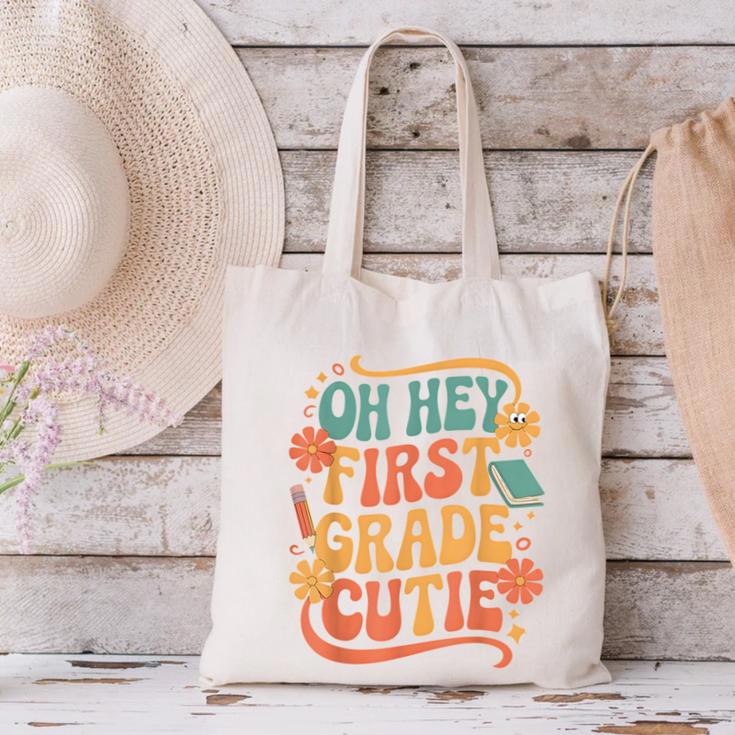 Oh Hey First Grade Cutie Back To School Canvas Tote Bag Oh Hey First Grade Cutie Back To School Canvas Tote Bag