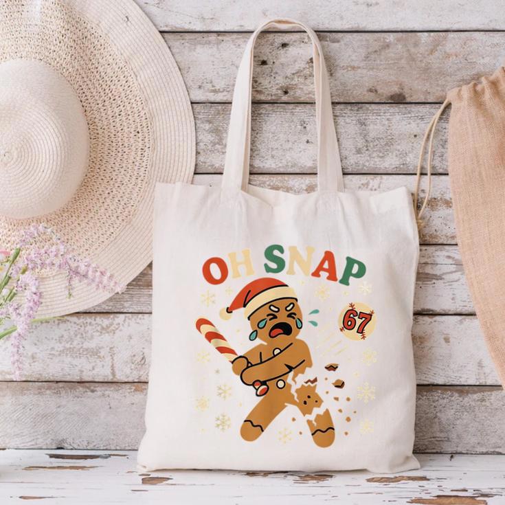 Oh Snap Gingerbread 67 Meme Baseball Christmas Xmas Canvas Tote Bag Oh Snap Gingerbread 67 Meme Baseball Christmas Xmas Canvas Tote Bag