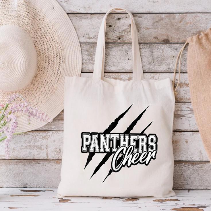 Panthers Cheer Back To School Cheerleading Team Spirit Canvas Tote Bag Panthers Cheer Back To School Cheerleading Team Spirit Canvas Tote Bag