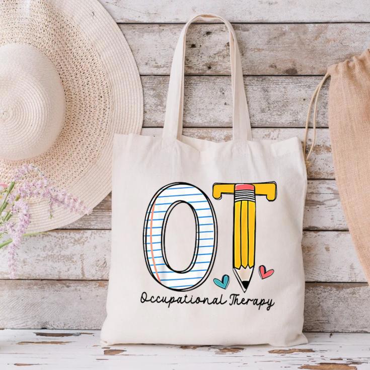 Pediatric Occupational Therapy Paper Pencil Back To School Canvas Tote Bag