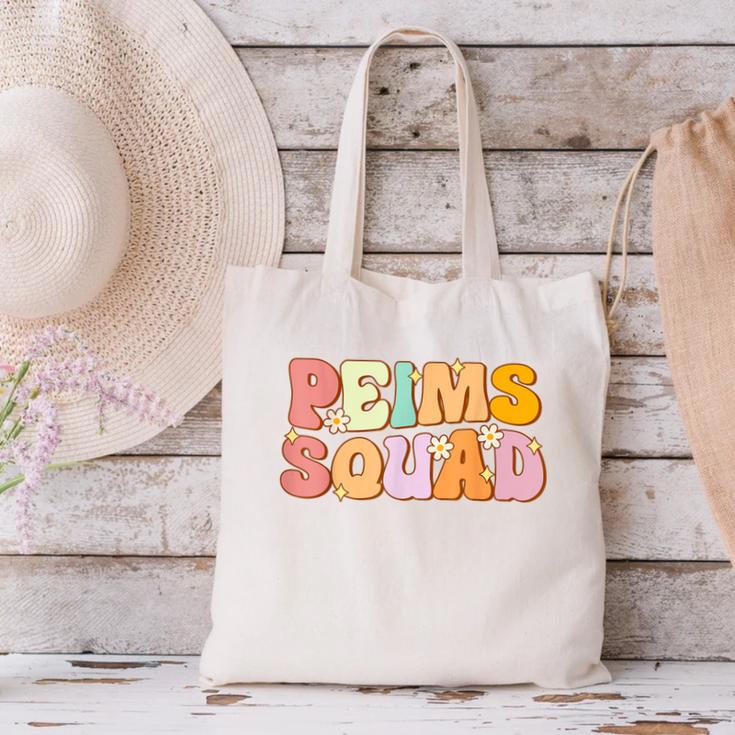 PEIMS Squad Groovy Back To School Women Appreciation Canvas Tote Bag PEIMS Squad Groovy Back To School Women Appreciation Canvas Tote Bag