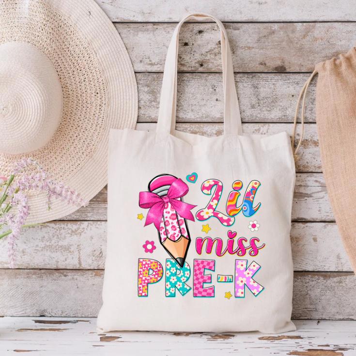 Pencil Bow Lil Miss Pre-K Pre-K Back To School Canvas Tote Bag