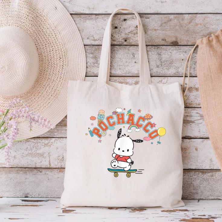 Pochacco Back To School Canvas Tote Bag Pochacco Back To School Canvas Tote Bag