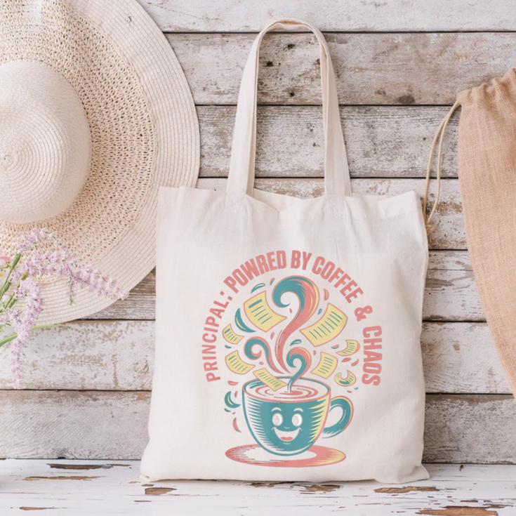 Powered By Coffee Principal Appreciation Back To School Canvas Tote Bag