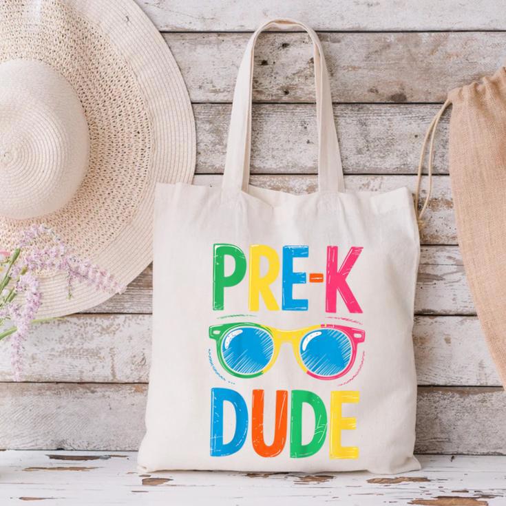 Pre-K Dude Shirt Back To School First Day Of Preschool Boy Canvas Tote Bag Pre-K Dude Shirt Back To School First Day Of Preschool Boy Canvas Tote Bag