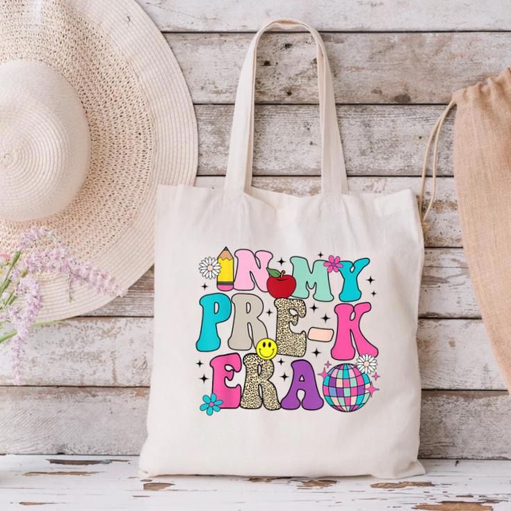 In My Pre-K Era Back To School Retro Groovy Preschool Canvas Tote Bag In My Pre-K Era Back To School Retro Groovy Preschool Canvas Tote Bag