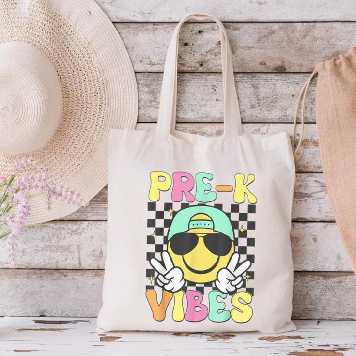 Pre-K Vibes Smile Face Back To School Pre-K Canvas Tote Bag