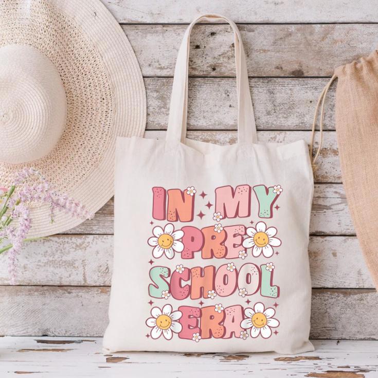 In My Preschool Era Retro Cute Groovy Pre K Back To School Canvas Tote Bag In My Preschool Era Retro Cute Groovy Pre K Back To School Canvas Tote Bag
