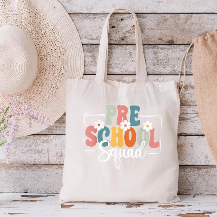 Preschool Squad Back To School Preschool Crew Canvas Tote Bag Preschool Squad Back To School Preschool Crew Canvas Tote Bag