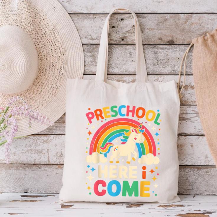 Preschool Here I Come Unicorn Back To School Preschool Girls Canvas Tote Bag Preschool Here I Come Unicorn Back To School Preschool Girls Canvas Tote Bag