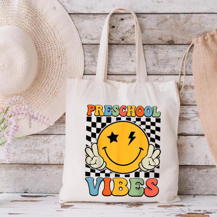 Preschool Vibes Retro Groovy Back To School Pre-K Canvas Tote Bag Preschool Vibes Retro Groovy Back To School Pre-K Canvas Tote Bag