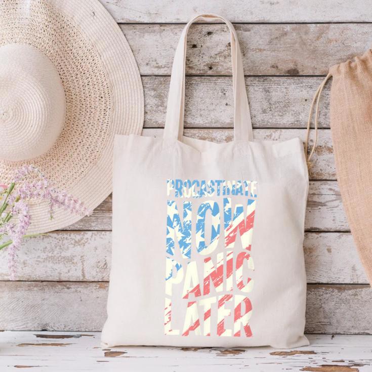 Procrastinate Now Panic Later Back To School Canvas Tote Bag