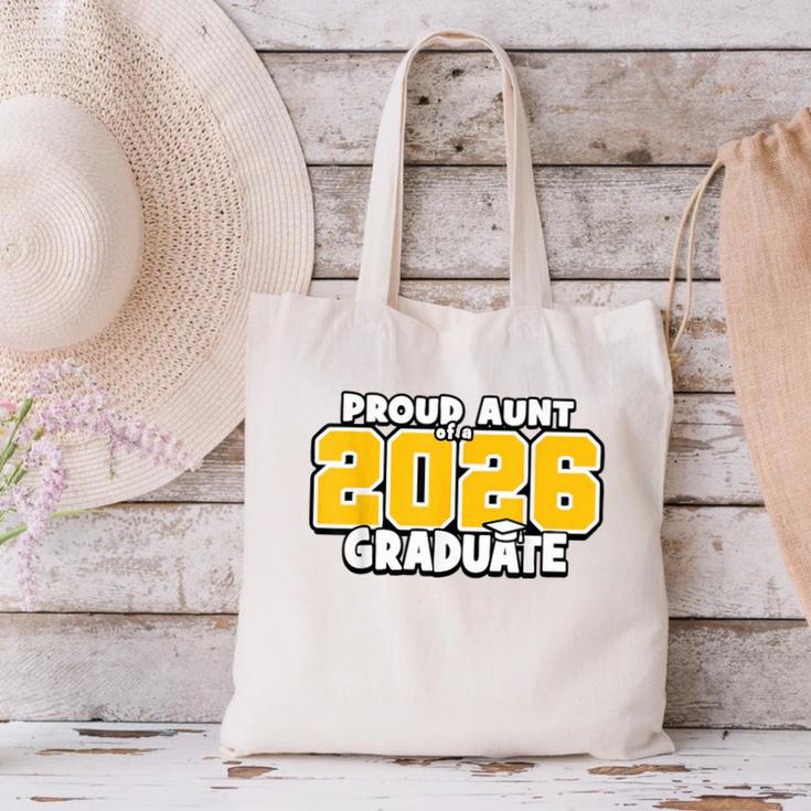 Proud Aunt Of 2026 Graduate Matching Back To School GY Canvas Tote Bag Proud Aunt Of 2026 Graduate Matching Back To School GY Canvas Tote Bag