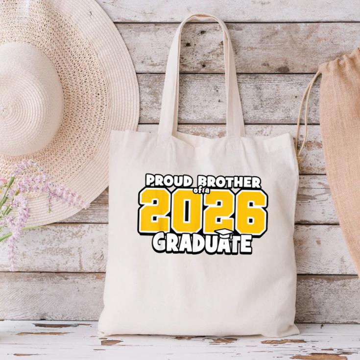 Proud Brother Of 2026 Graduate Matching Back To School GY Canvas Tote Bag Proud Brother Of 2026 Graduate Matching Back To School GY Canvas Tote Bag