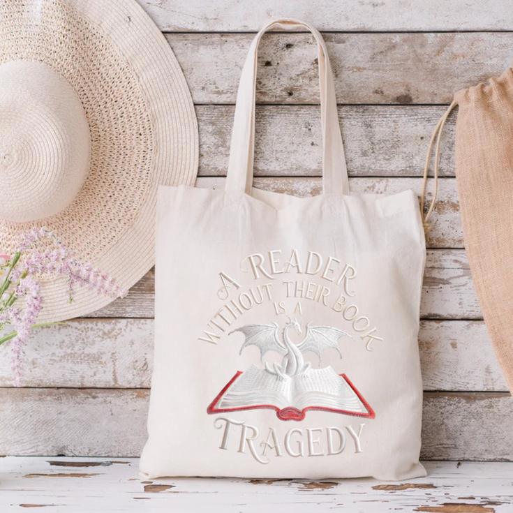 A Reader Without Their Book Is a Tragedy Back To School Canvas Tote Bag