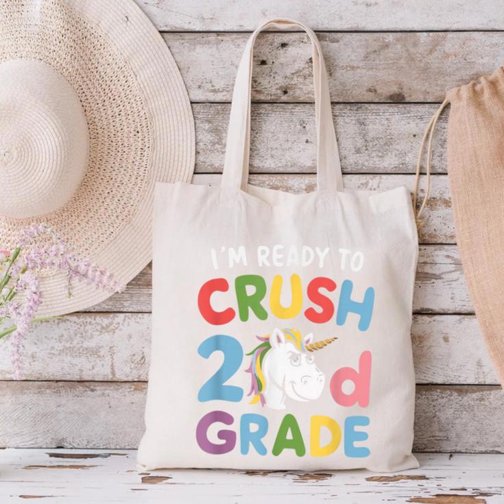 Im Ready To Crush 2nd Grade Boy Unicorn Back To School Canvas Tote Bag Im Ready To Crush 2nd Grade Boy Unicorn Back To School Canvas Tote Bag