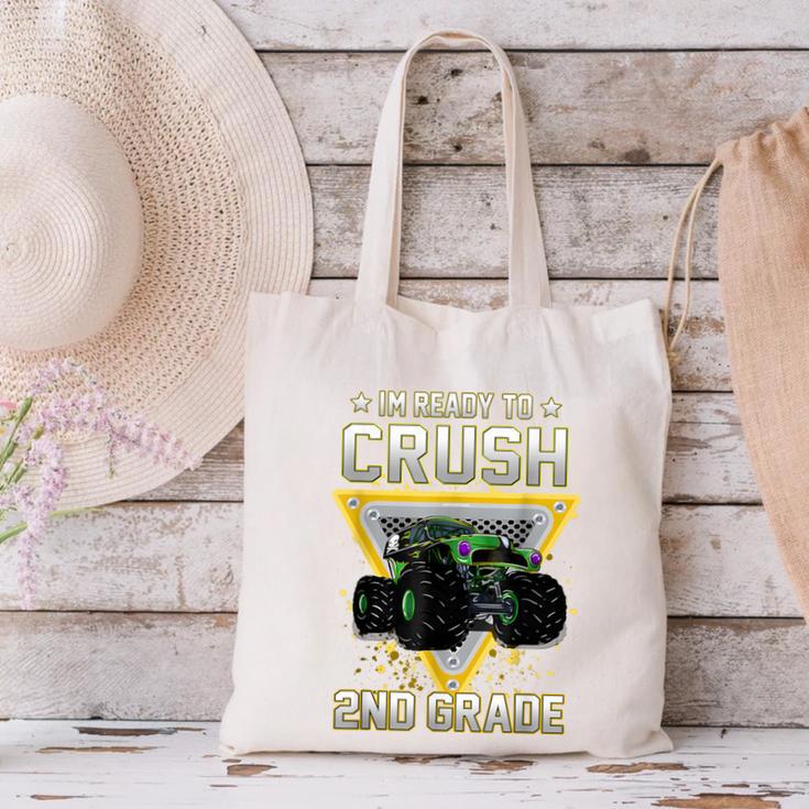 Ready To Crush 2nd Grade Monster Truck Boy Back To School Canvas Tote Bag Ready To Crush 2nd Grade Monster Truck Boy Back To School Canvas Tote Bag
