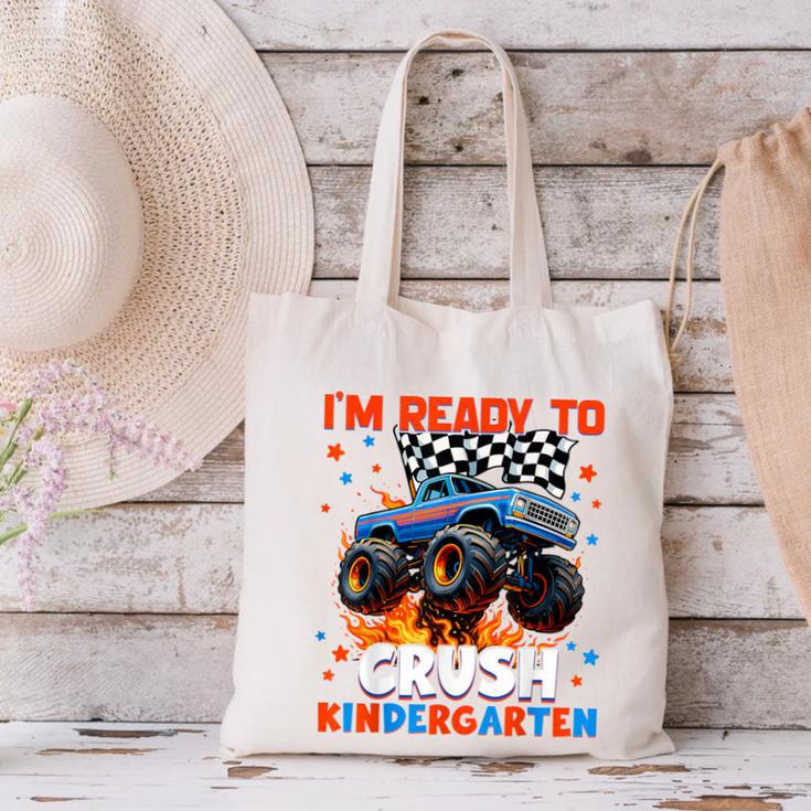 Ready To Crush Kindergarten Monster Truck Back To School Boy Canvas Tote Bag Ready To Crush Kindergarten Monster Truck Back To School Boy Canvas Tote Bag
