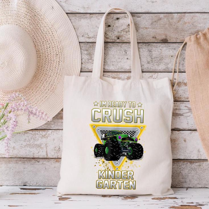 Ready To Crush Kindergarten Monster Truck Boy Back To School Canvas Tote Bag Ready To Crush Kindergarten Monster Truck Boy Back To School Canvas Tote Bag
