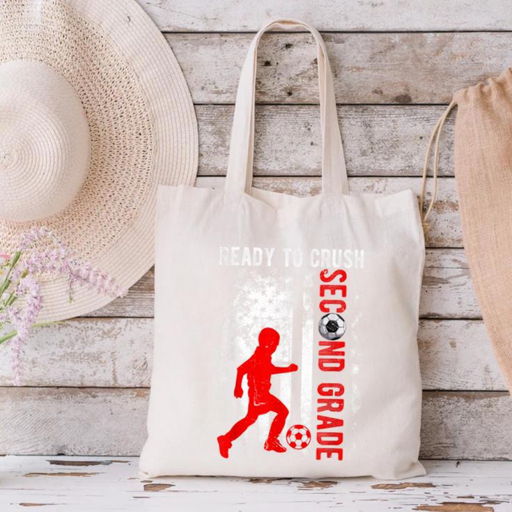 Ready To Crush Second Grade Soccer USA Flag Back To School Canvas Tote Bag Ready To Crush Second Grade Soccer USA Flag Back To School Canvas Tote Bag