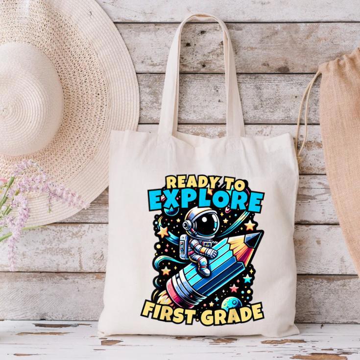 Ready To Explore 1st Grade Kids Astronaut Back To School Canvas Tote Bag