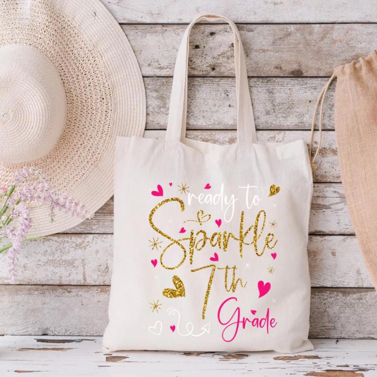Ready To Sparkle 7th Grade Back To School For Girls Performance Canvas Tote Bag Ready To Sparkle 7th Grade Back To School For Girls Performance Canvas Tote Bag