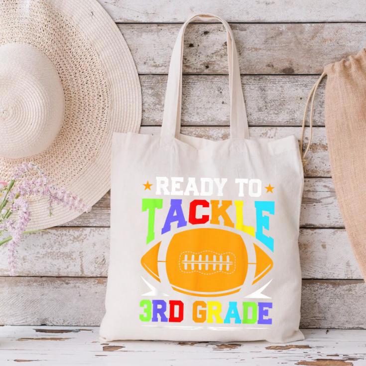 Ready To Tackle 3rd Grade Back To School Kids Football Canvas Tote Bag Ready To Tackle 3rd Grade Back To School Kids Football Canvas Tote Bag