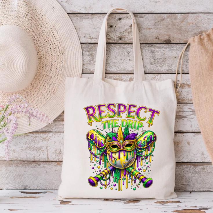Respect The Drip Mardi Gras Baseball Ice Cream Boys Carnival Canvas Tote Bag Respect The Drip Mardi Gras Baseball Ice Cream Boys Carnival Canvas Tote Bag
