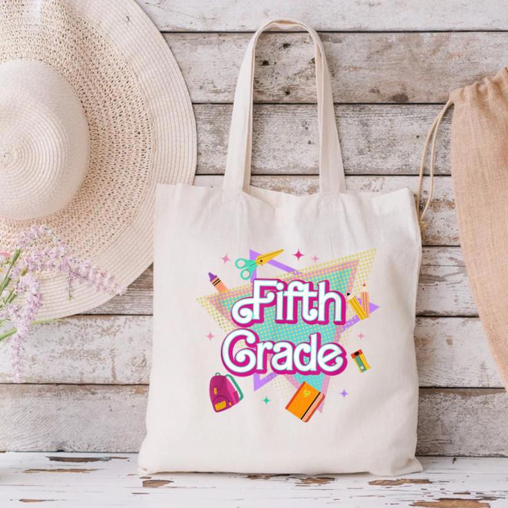 Retro 90s 5th Grade Back To School First Day Of Fifth Grade Canvas Tote Bag Retro 90s 5th Grade Back To School First Day Of Fifth Grade Canvas Tote Bag