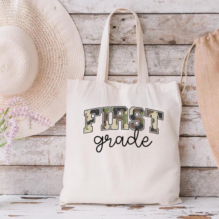 Retro First Grade Old Camo Back To School Boy Girl 1st Grade Canvas Tote Bag Retro First Grade Old Camo Back To School Boy Girl 1st Grade Canvas Tote Bag