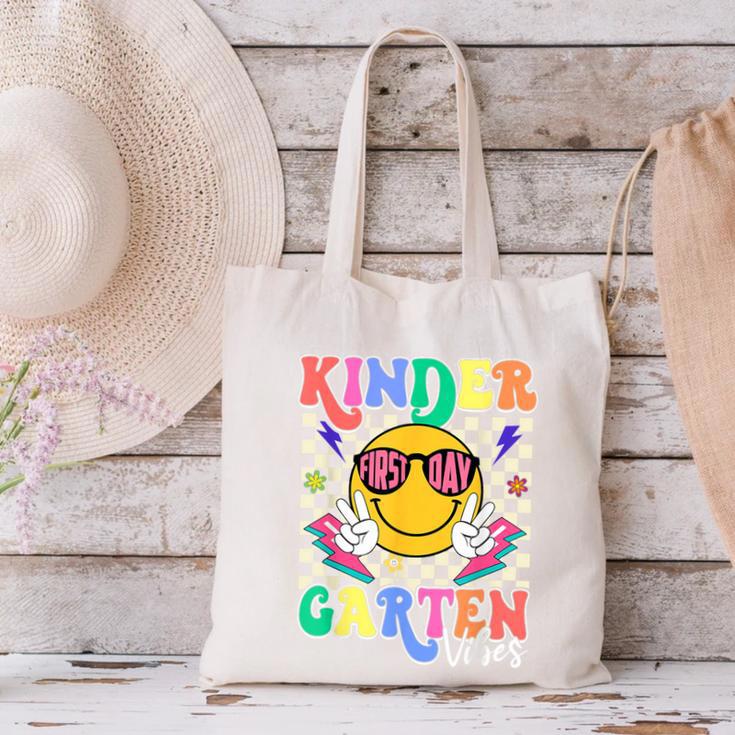 Retro Groovy Kinder Garten Vibes Smile Team Back To School Canvas Tote Bag Retro Groovy Kinder Garten Vibes Smile Team Back To School Canvas Tote Bag