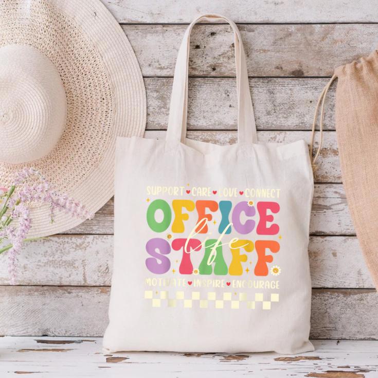 Retro Groovy Office Staff Life Flowers Back To School Canvas Tote Bag Retro Groovy Office Staff Life Flowers Back To School Canvas Tote Bag