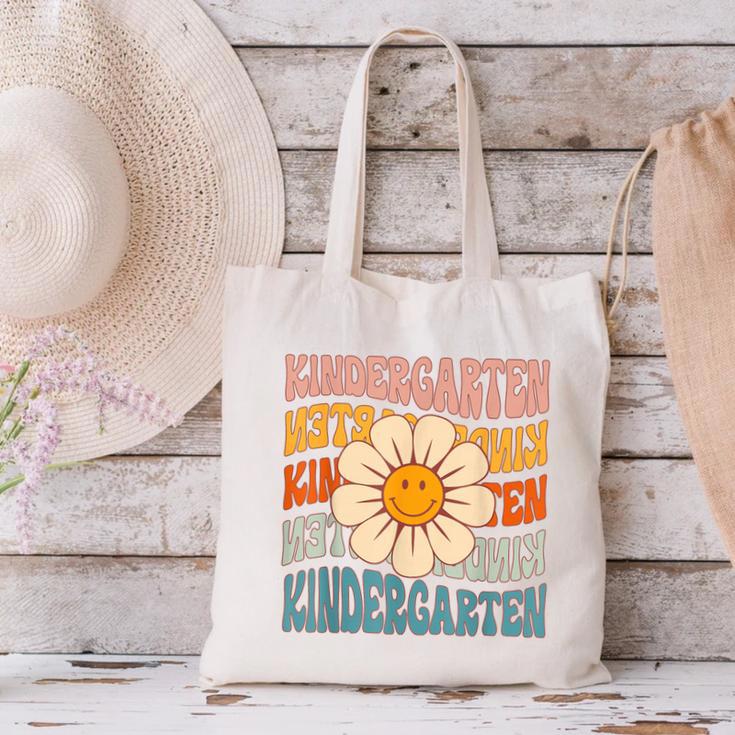 Retro Kindergarten Daisy Colorful Back To School Student Kid Canvas Tote Bag Retro Kindergarten Daisy Colorful Back To School Student Kid Canvas Tote Bag