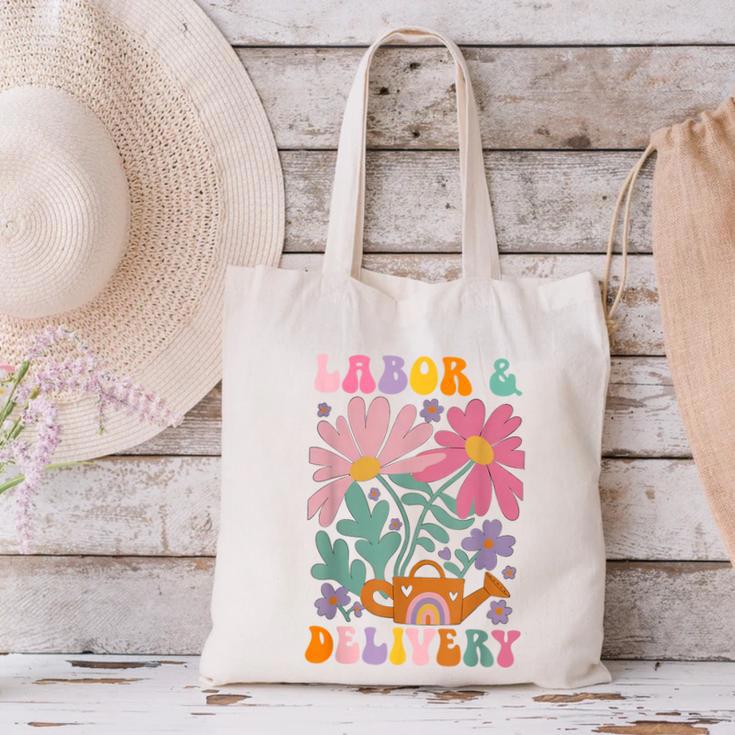 Retro Labor And Delivery Nurse Back To School Men Women Canvas Tote Bag