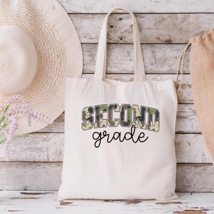 Retro Second Grade Camo Back To School Girls Boys 2nd Grade Canvas Tote Bag Retro Second Grade Camo Back To School Girls Boys 2nd Grade Canvas Tote Bag