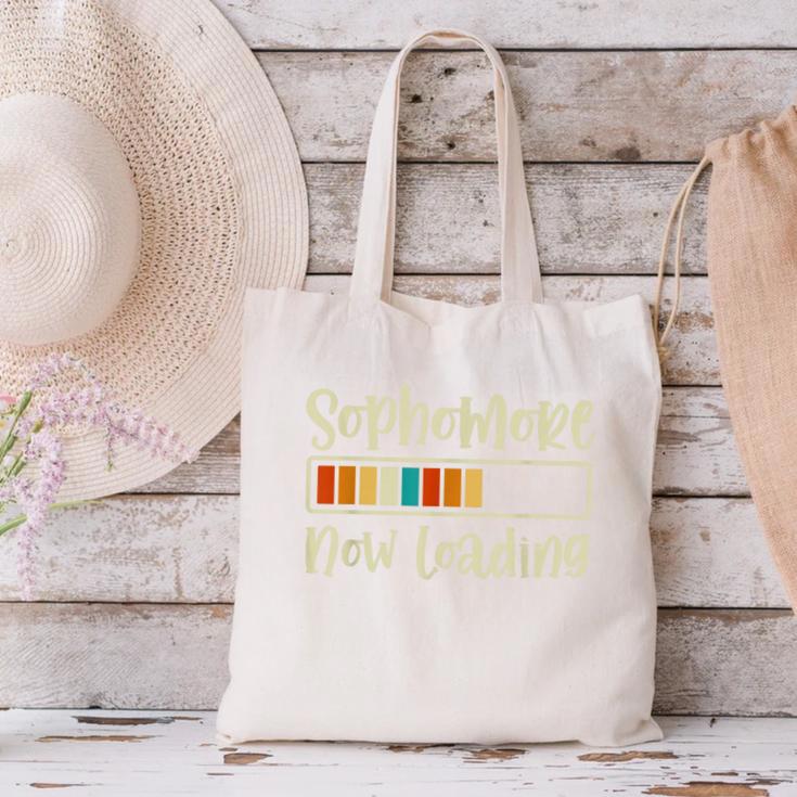 Retro Sophomore Now Loading 2028 High School Back To School Canvas Tote Bag Retro Sophomore Now Loading 2028 High School Back To School Canvas Tote Bag