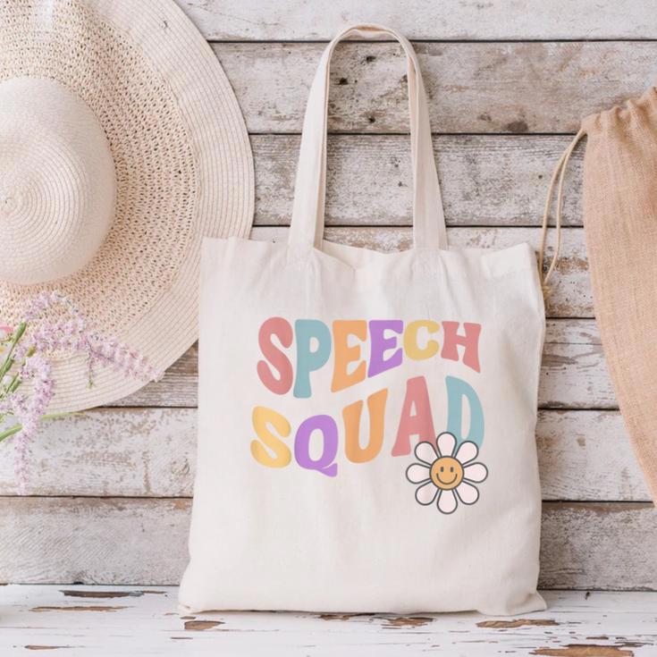 Retro Speech Squad Back To School Speech Therapist SLP Canvas Tote Bag