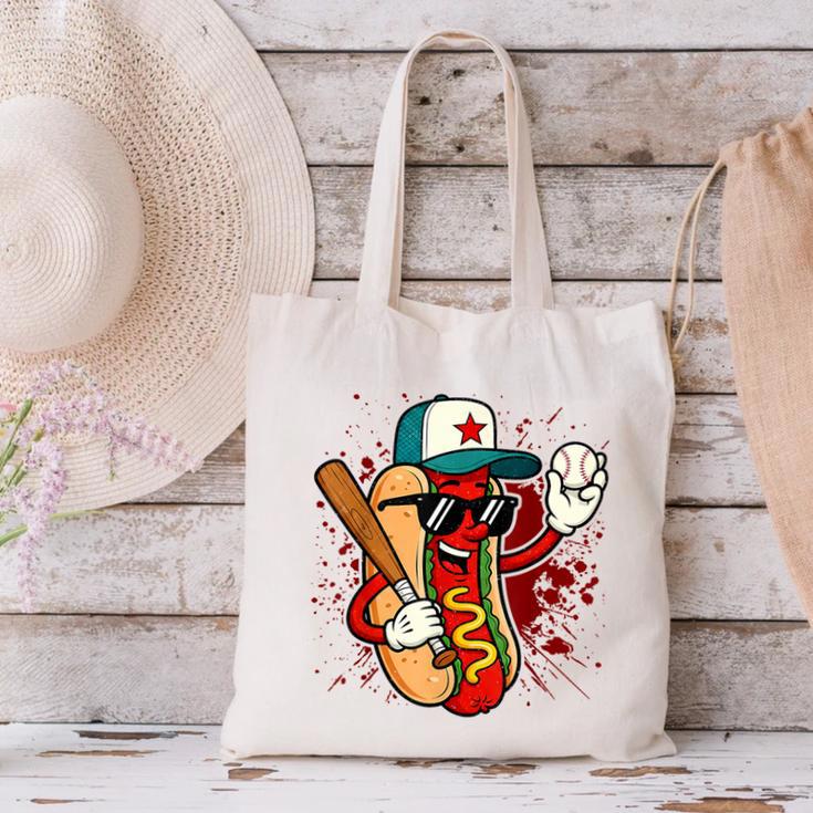 Retro Vintage Baseball Hot Dogs Canvas Tote Bag Retro Vintage Baseball Hot Dogs Canvas Tote Bag