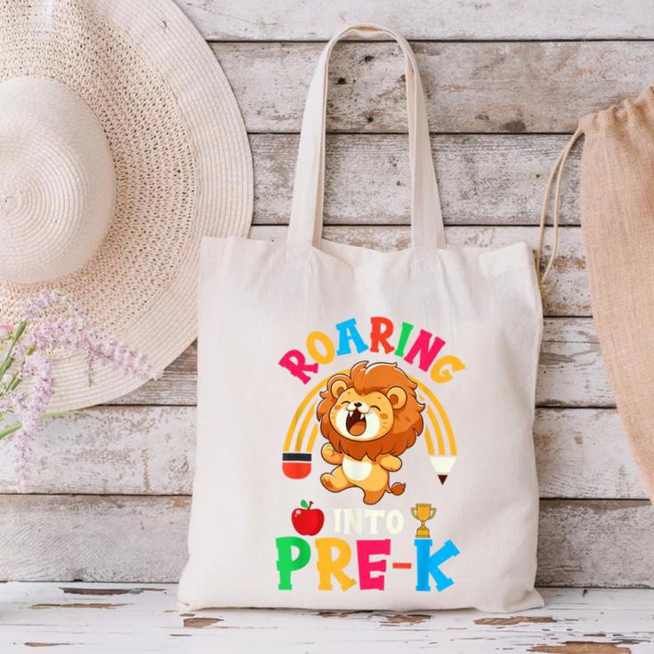 Roaring Into Pre-Kindergarten Lion Pre K Back To School Canvas Tote Bag