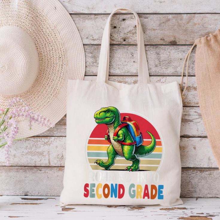 Roaring Into Second Grade T-Rex Back To School 2nd Grade Premium Tri-Blend Canvas Tote Bag Roaring Into Second Grade T-Rex Back To School 2nd Grade Premium Tri-Blend Canvas Tote Bag