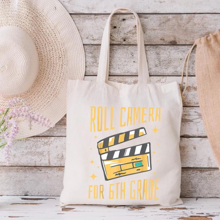 Roll Camera For 6th Grade Movie Lover Back To School Canvas Tote Bag Roll Camera For 6th Grade Movie Lover Back To School Canvas Tote Bag