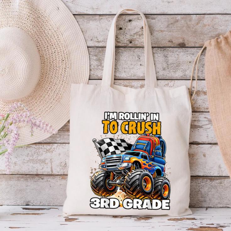 Rollin Crush Monster Truck Back To School 3rd Grade Boys Canvas Tote Bag Rollin Crush Monster Truck Back To School 3rd Grade Boys Canvas Tote Bag